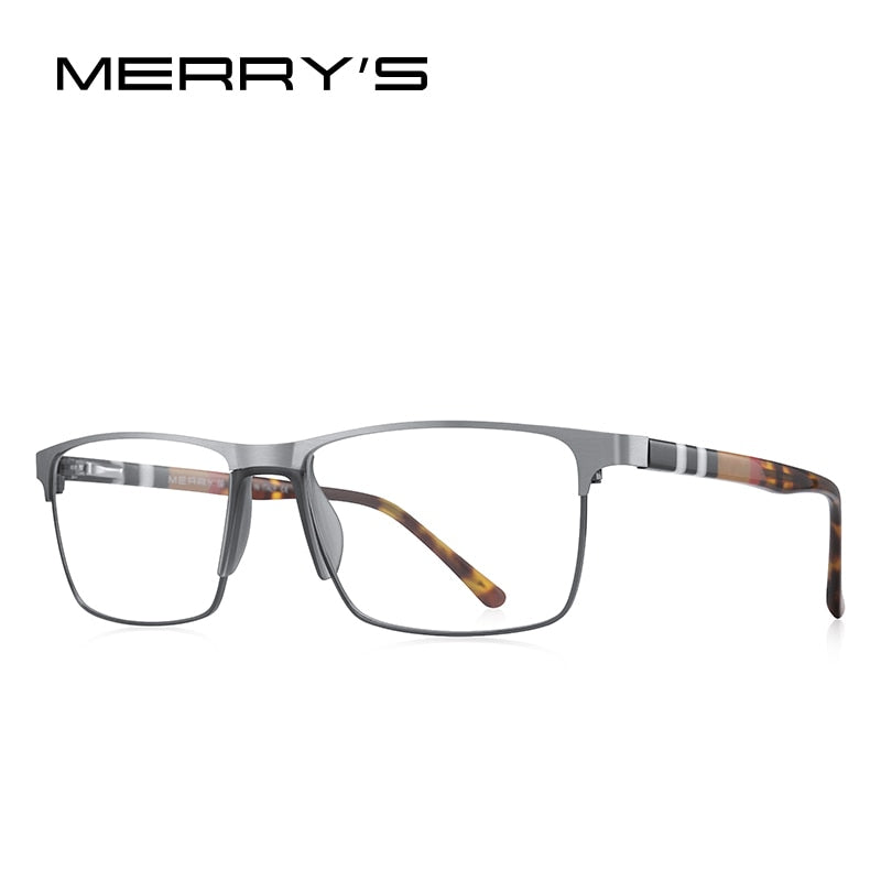 MERRYS DESIGN Men Titanium Alloy Glasses Frame Fashion Male Square Ultralight Eye Myopia Prescription Eyeglasses S2001