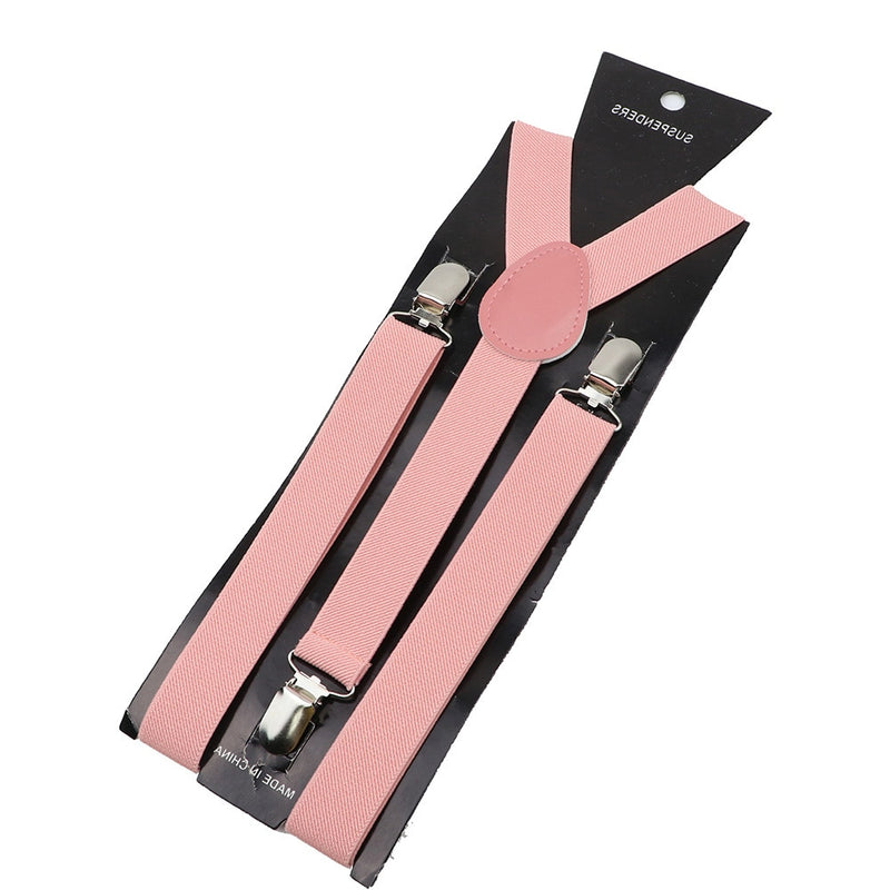 Solid Color Unisex Suspenders Clip-on Buckle Men Straps Adjustable Elastic Y-Back Braces For Wedding Suit Skirt Accessories Gift