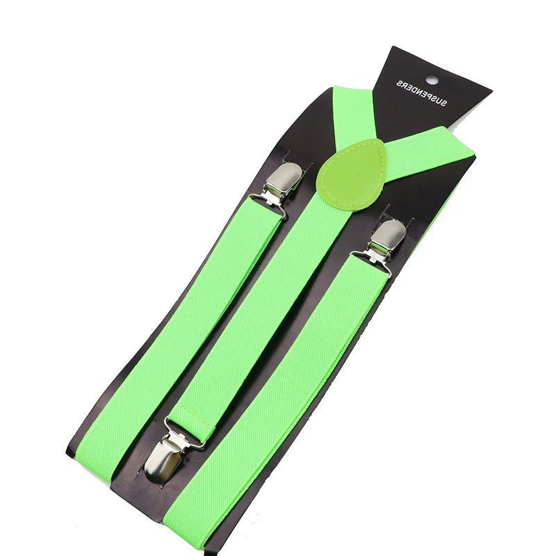 Solid Color Unisex Suspenders Clip-on Buckle Men Straps Adjustable Elastic Y-Back Braces For Wedding Suit Skirt Accessories Gift