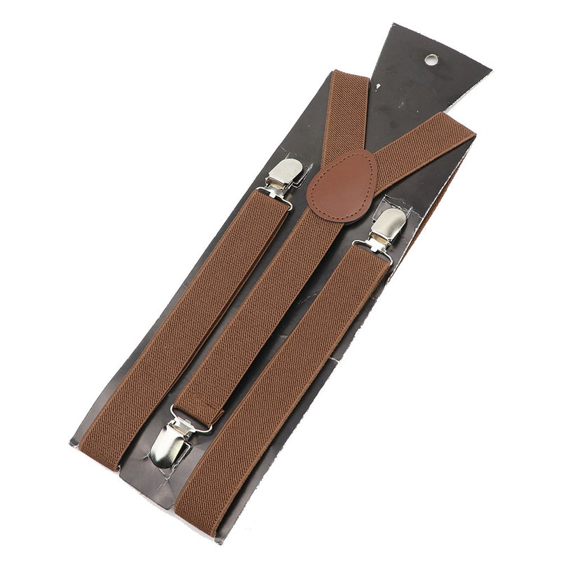 Solid Color Unisex Suspenders Clip-on Buckle Men Straps Adjustable Elastic Y-Back Braces For Wedding Suit Skirt Accessories Gift