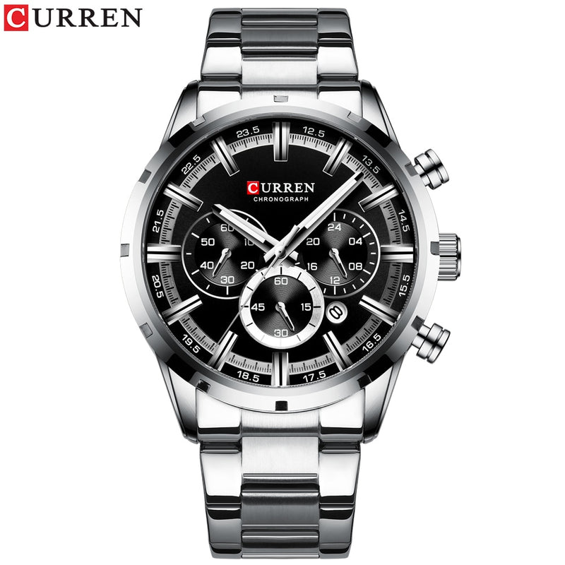 CURREN New Fashion Watches with Stainless Steel Top Brand Luxury Sports Chronograph Quartz Watch Men Relogio Masculino