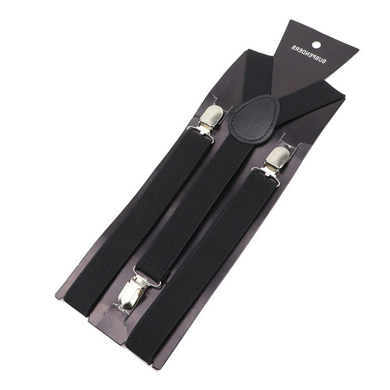 Solid Color Unisex Suspenders Clip-on Buckle Men Straps Adjustable Elastic Y-Back Braces For Wedding Suit Skirt Accessories Gift