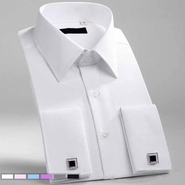 M~6XL Men's French Cuff Dress Shirt 2023