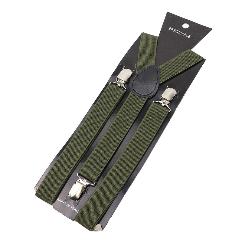 Solid Color Unisex Suspenders Clip-on Buckle Men Straps Adjustable Elastic Y-Back Braces For Wedding Suit Skirt Accessories Gift