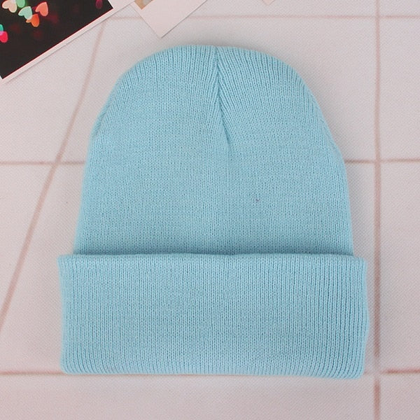 Winter Hats for Woman New Beanies Knitted Fluorescent Cute Hat Girls