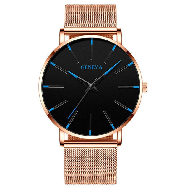 Men's Fashion Minimalist Ultra Thin Watches for Men Simple Business Stainless Steel Mesh Belt Quartz Watch relogio masculino