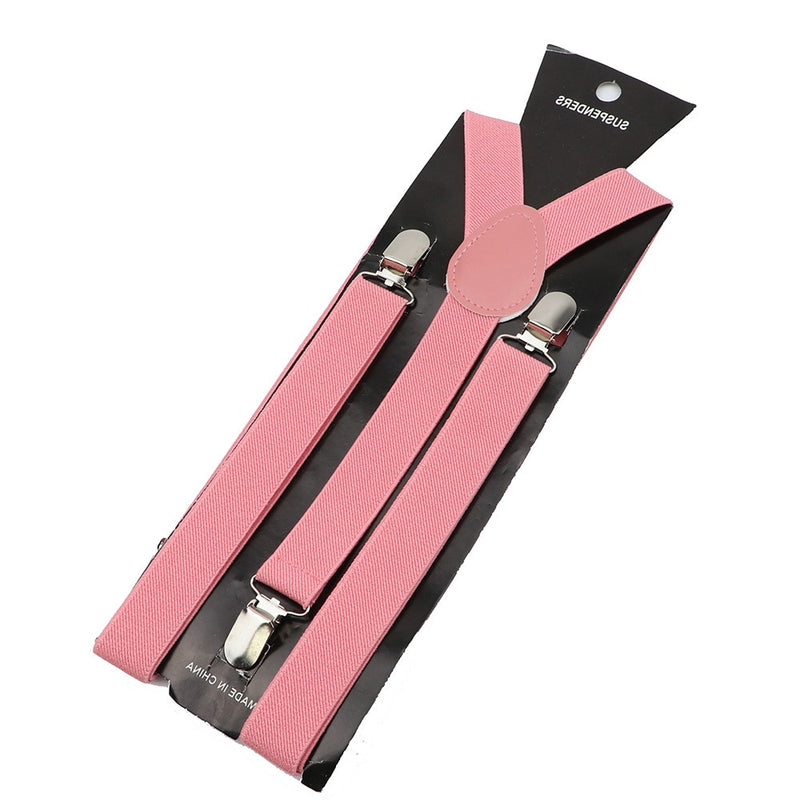 Solid Color Unisex Suspenders Clip-on Buckle Men Straps Adjustable Elastic Y-Back Braces For Wedding Suit Skirt Accessories Gift