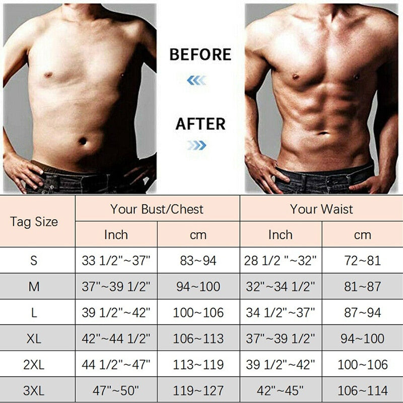 Sauna Waist Trainer Vest for Men Weight Loss Sweat Vest Double Tummy Control Trimmer Belts