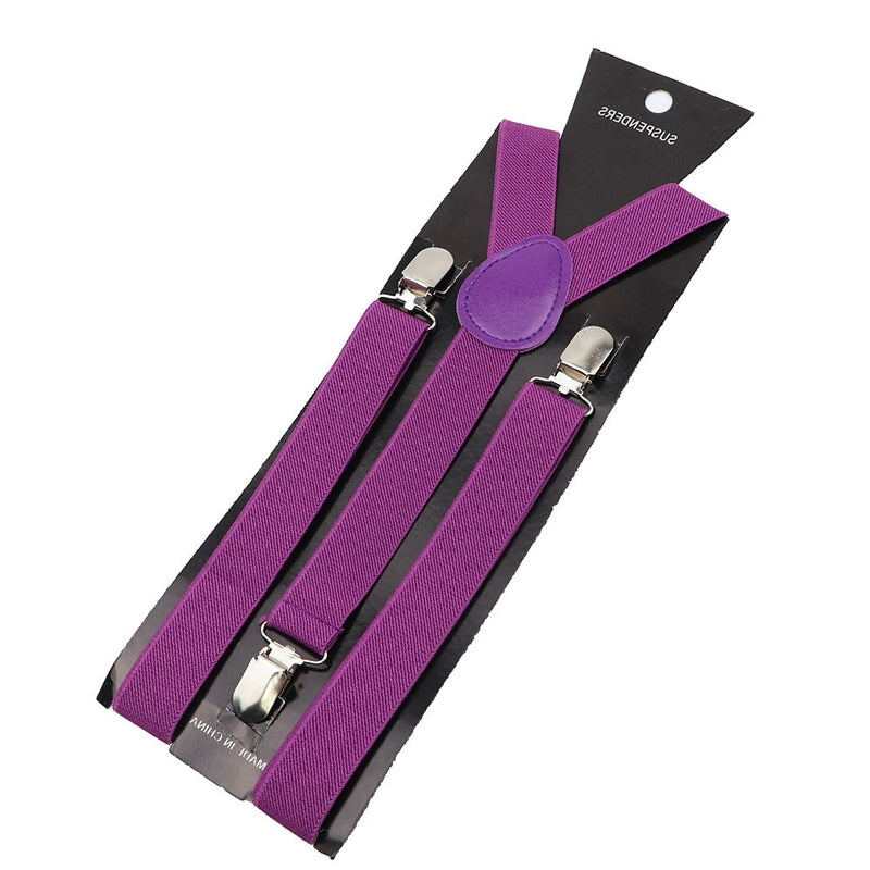 Solid Color Unisex Suspenders Clip-on Buckle Men Straps Adjustable Elastic Y-Back Braces For Wedding Suit Skirt Accessories Gift