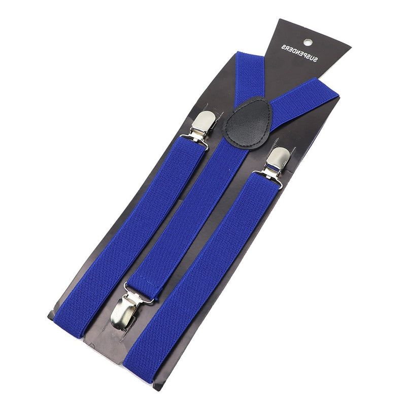 Solid Color Unisex Suspenders Clip-on Buckle Men Straps Adjustable Elastic Y-Back Braces For Wedding Suit Skirt Accessories Gift