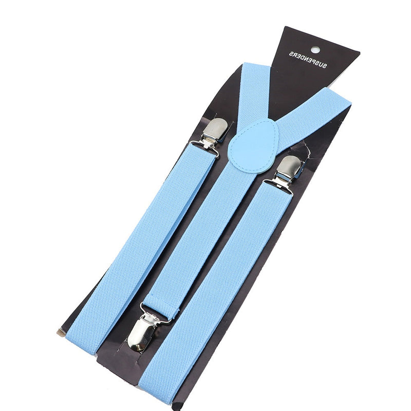 Solid Color Unisex Suspenders Clip-on Buckle Men Straps Adjustable Elastic Y-Back Braces For Wedding Suit Skirt Accessories Gift