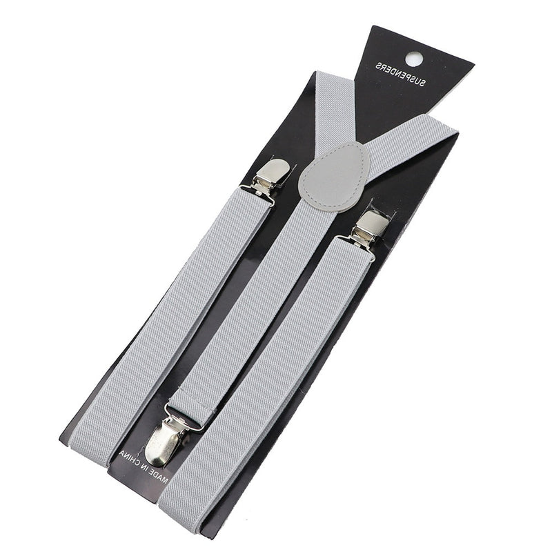 Solid Color Unisex Suspenders Clip-on Buckle Men Straps Adjustable Elastic Y-Back Braces For Wedding Suit Skirt Accessories Gift