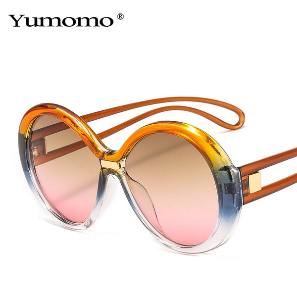 Fashion Oversized Round Sunglasses Women Vintage Colorful Oval Lens Eyewear Popular Men Sun Glasses Shades UV400