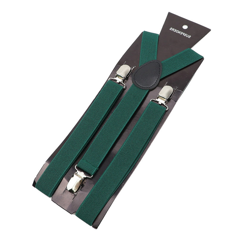 Solid Color Unisex Suspenders Clip-on Buckle Men Straps Adjustable Elastic Y-Back Braces For Wedding Suit Skirt Accessories Gift