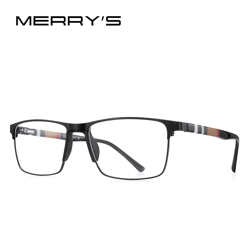 MERRYS DESIGN Men Titanium Alloy Glasses Frame Fashion Male Square Ultralight Eye Myopia Prescription Eyeglasses S2001