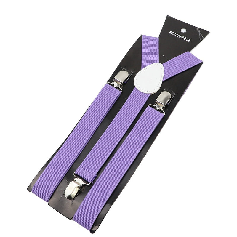 Solid Color Unisex Suspenders Clip-on Buckle Men Straps Adjustable Elastic Y-Back Braces For Wedding Suit Skirt Accessories Gift