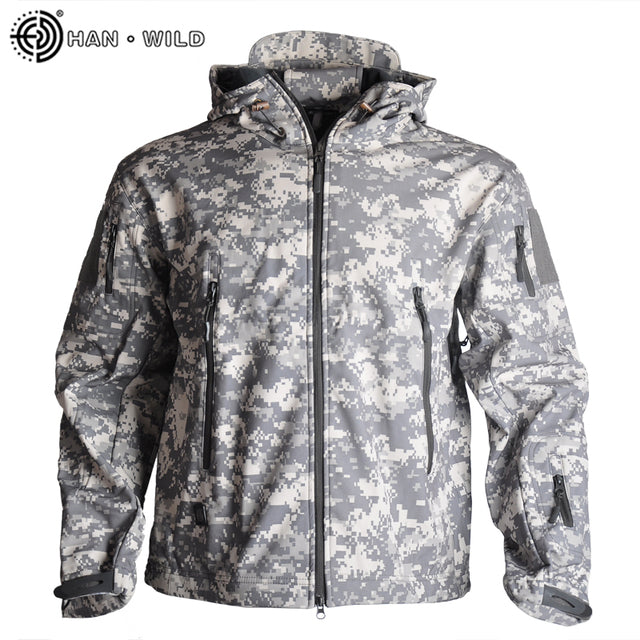 HAN WILD Shark Skin Hunting Jackets Shell Military Tactical Jacket Men Waterproof