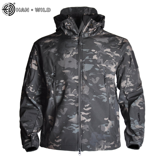 HAN WILD Shark Skin Hunting Jackets Shell Military Tactical Jacket Men Waterproof