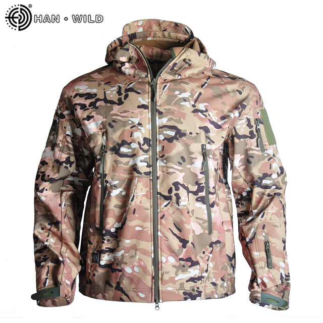 HAN WILD Shark Skin Hunting Jackets Shell Military Tactical Jacket Men Waterproof