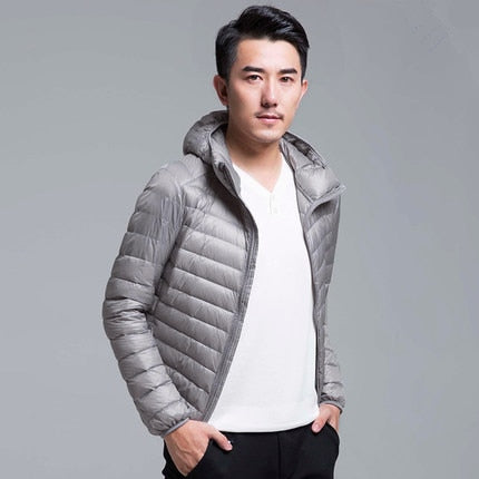 Men's All-Season Ultra Lightweight Packable Down Jacket Water and Wind-Resistant Breathable Coat Big Size Men Hoodies Jackets