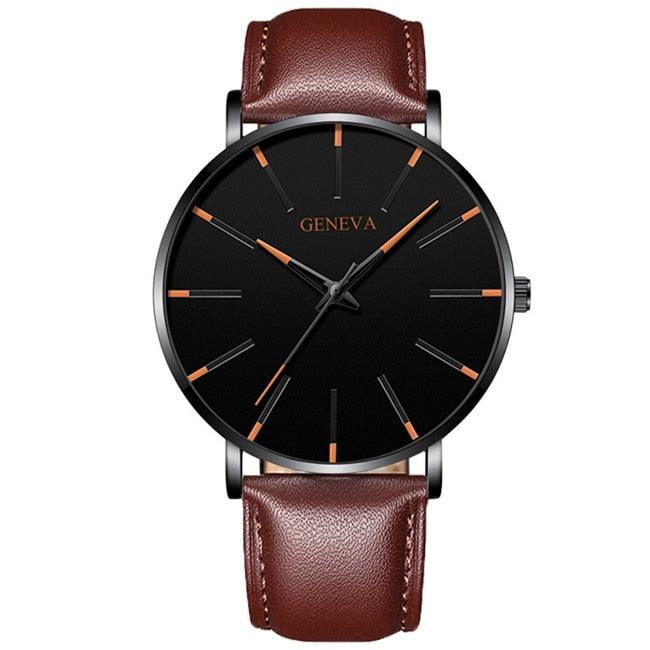 Men's Fashion Minimalist Ultra Thin Watches for Men Simple Business Stainless Steel Mesh Belt Quartz Watch relogio masculino