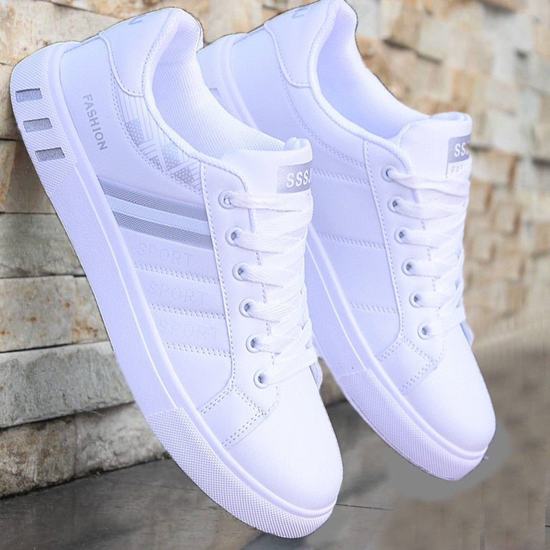 White vulcanized sneakers