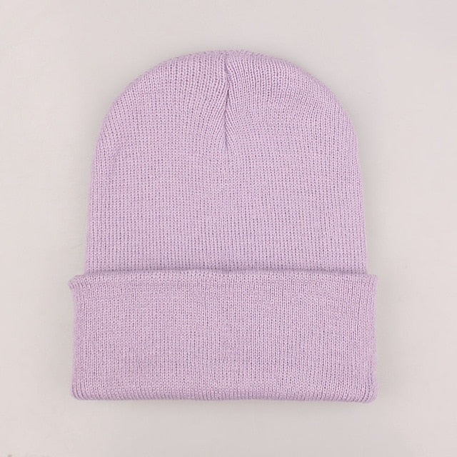 Winter Hats for Woman New Beanies Knitted Fluorescent Cute Hat Girls