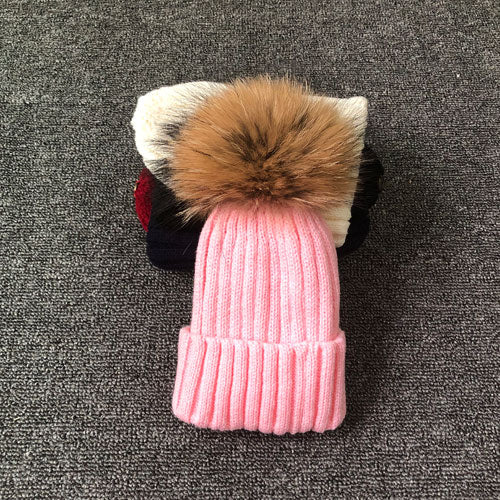 Winter Brand Female Fur Pom Poms hat Winter Hat For Women Girl 's Hat Knitted Beanies Cap Hat Thick Women Skullies Beanies