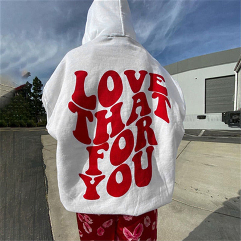 Oversized Hoodie Women 2022 Words On Back Hoodie