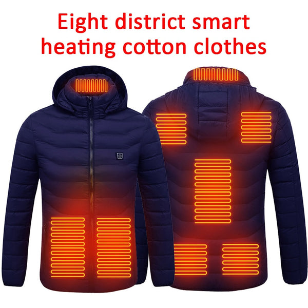 1PC Smart Heating Clothing Winter Light Thin Heating Protection Jacket