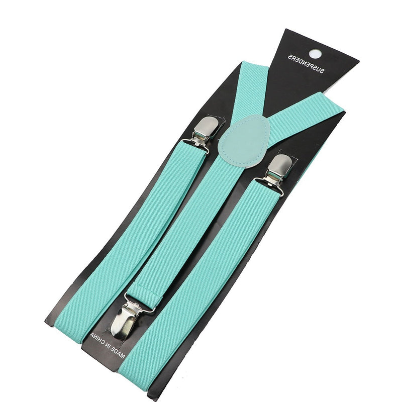 Solid Color Unisex Suspenders Clip-on Buckle Men Straps Adjustable Elastic Y-Back Braces For Wedding Suit Skirt Accessories Gift