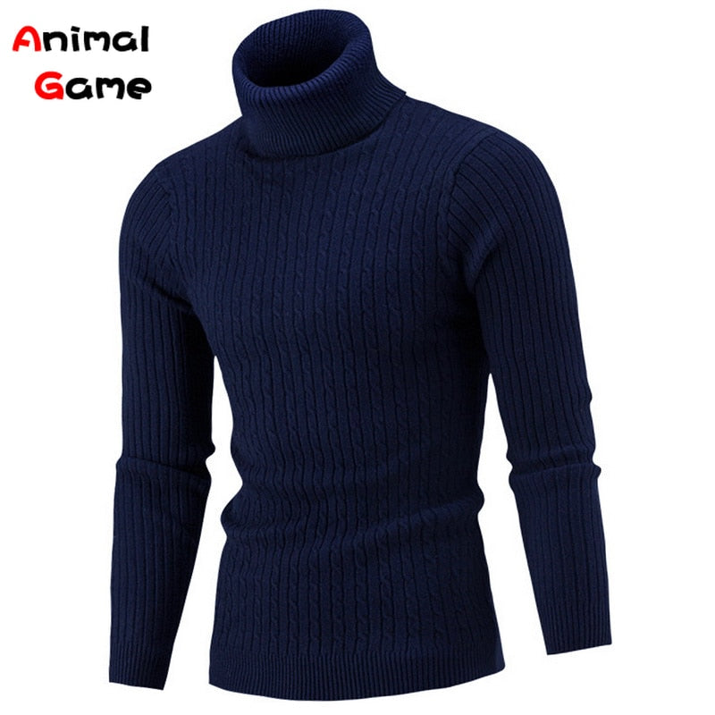 Winter Warm Turtleneck Sweater Casual Men's Rollneck Warm Knitted Sweater Keep Warm Men Jumper  Knit Woolen Sweater