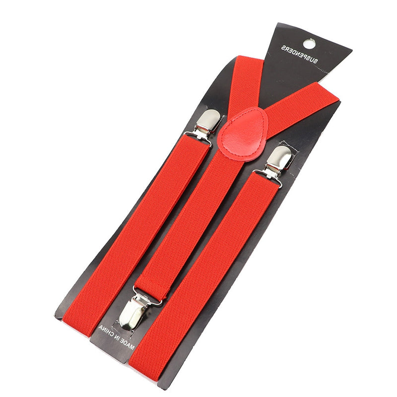 Solid Color Unisex Suspenders Clip-on Buckle Men Straps Adjustable Elastic Y-Back Braces For Wedding Suit Skirt Accessories Gift