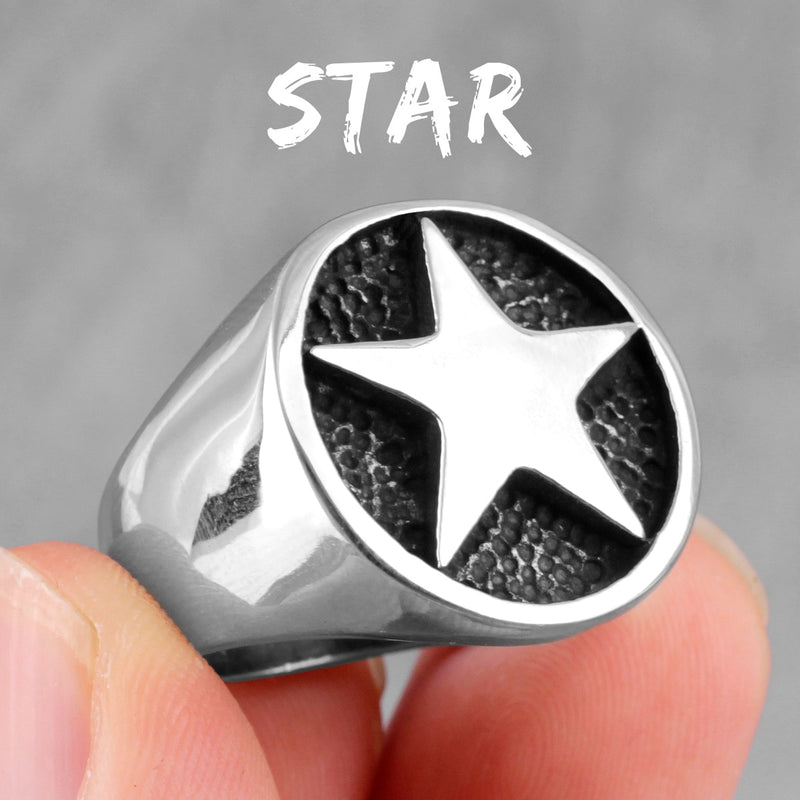 F Word Rapper Punk Retro Black Stainless Steel Mens Rings Hip Hop Stylish for Boyfriend Biker Jewelry Creativity Gift Wholesale