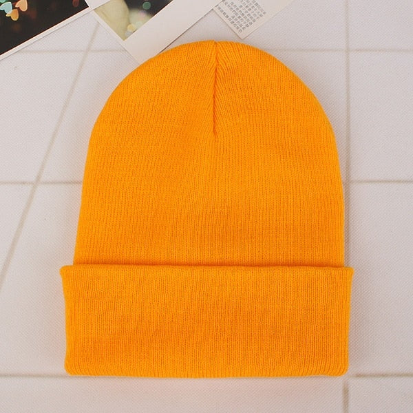 Winter Hats for Woman New Beanies Knitted Fluorescent Cute Hat Girls