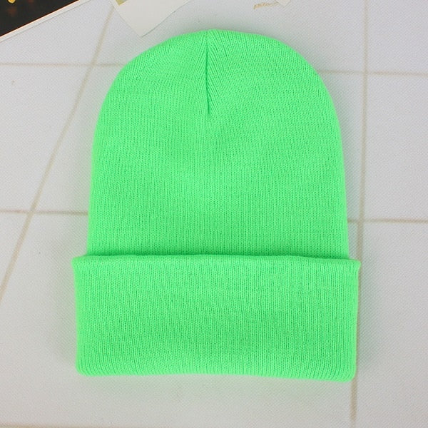 Winter Hats for Woman New Beanies Knitted Fluorescent Cute Hat Girls