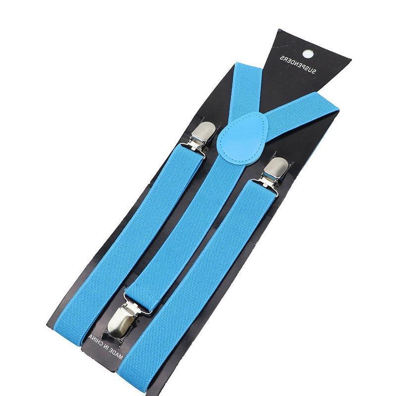 Solid Color Unisex Suspenders Clip-on Buckle Men Straps Adjustable Elastic Y-Back Braces For Wedding Suit Skirt Accessories Gift