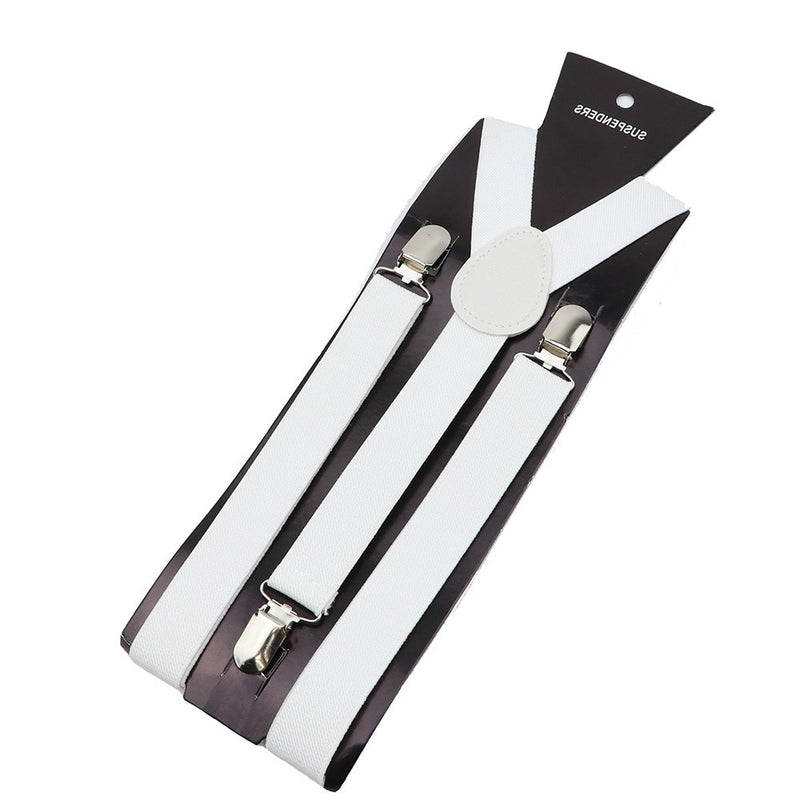 Solid Color Unisex Suspenders Clip-on Buckle Men Straps Adjustable Elastic Y-Back Braces For Wedding Suit Skirt Accessories Gift