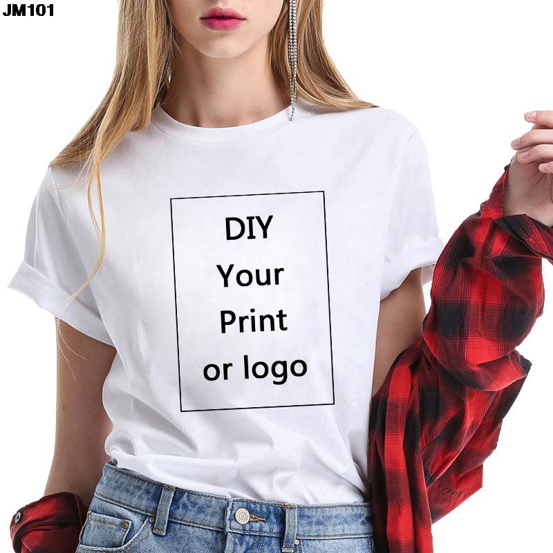 Customized Printed Leisure T Shirt Harajuku Women Tee DIY Your Like Photo Or Logo White T-shirt Fashion Custom Men's Tops Tshirt