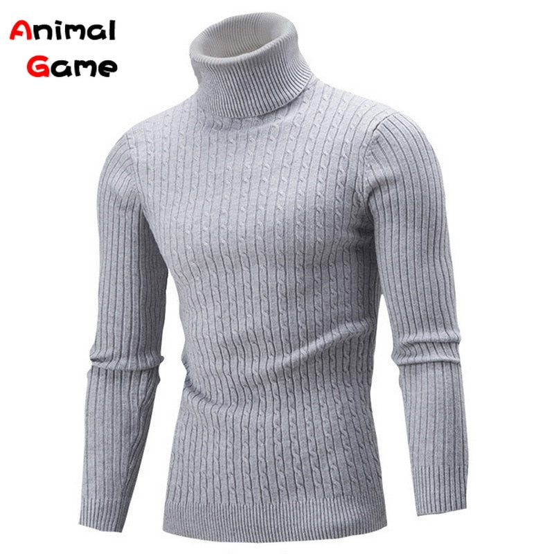 Winter Warm Turtleneck Sweater Casual Men's Rollneck Warm Knitted Sweater Keep Warm Men Jumper  Knit Woolen Sweater