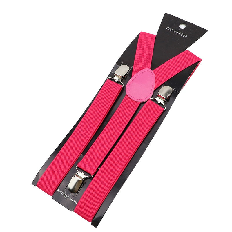 Solid Color Unisex Suspenders Clip-on Buckle Men Straps Adjustable Elastic Y-Back Braces For Wedding Suit Skirt Accessories Gift