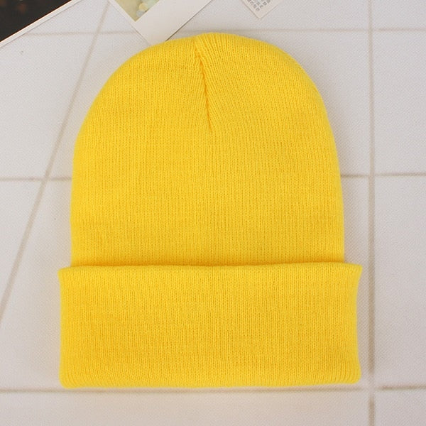 Winter Hats for Woman New Beanies Knitted Fluorescent Cute Hat Girls