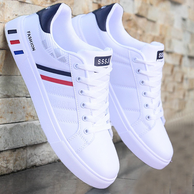 White vulcanized sneakers