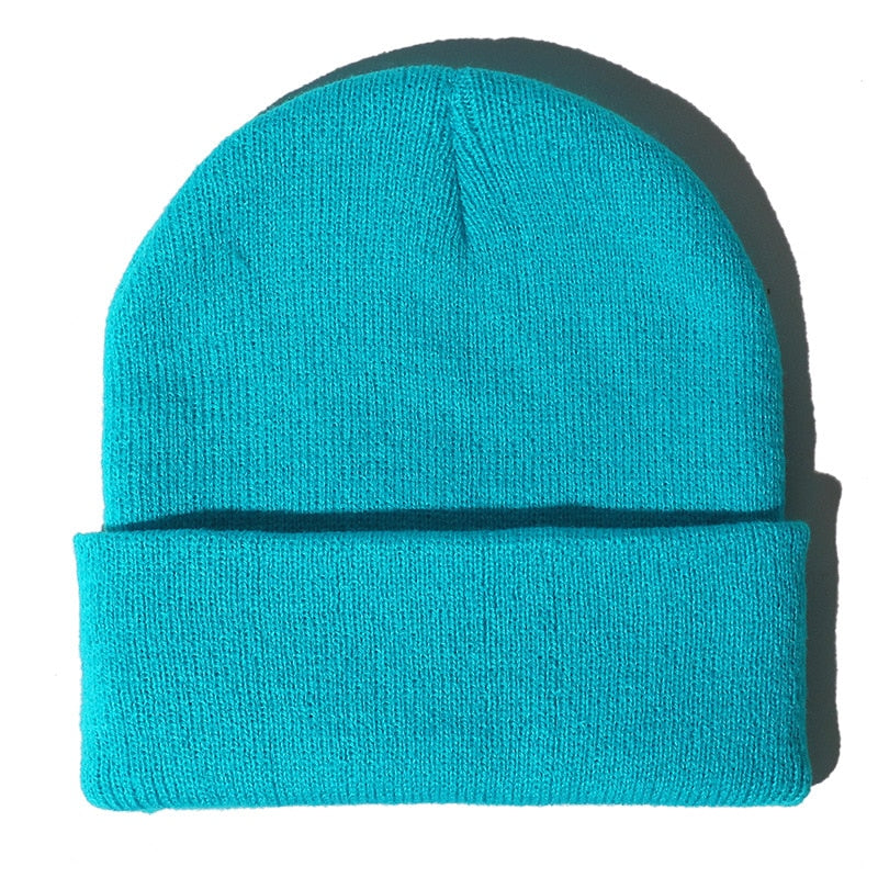 Winter Hats for Woman New Beanies Knitted Fluorescent Cute Hat Girls