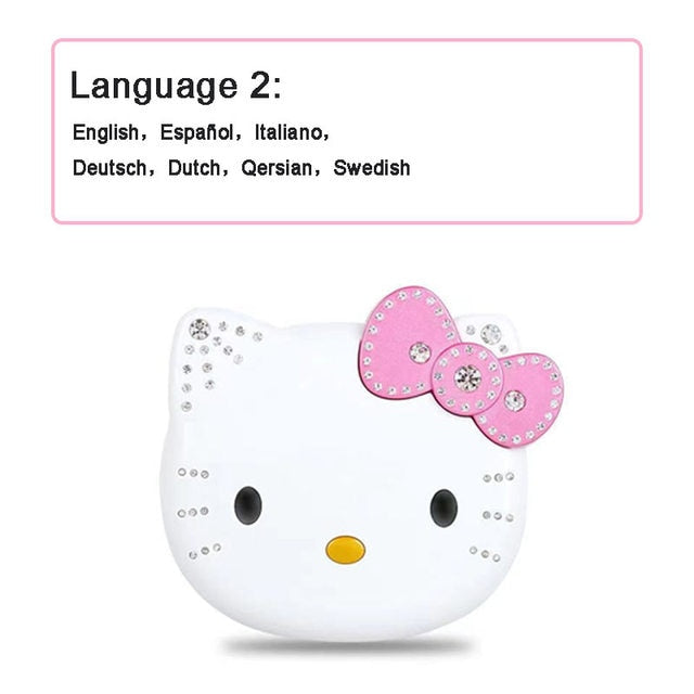 Hello Kitty Cute Girl Gift Mini Mobile Phones Flip Cartoon Dual Sim Card CellPhone Player Unlocked Bluetooth Compact position