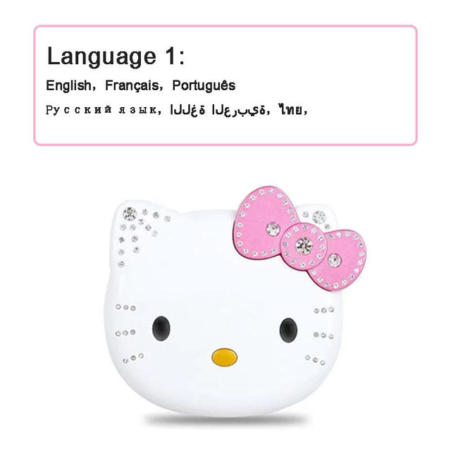 Hello Kitty Cute Girl Gift Mini Mobile Phones Flip Cartoon Dual Sim Card CellPhone Player Unlocked Bluetooth Compact position