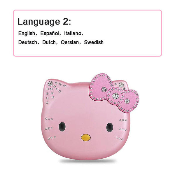 Hello Kitty Cute Girl Gift Mini Mobile Phones Flip Cartoon Dual Sim Card CellPhone Player Unlocked Bluetooth Compact position