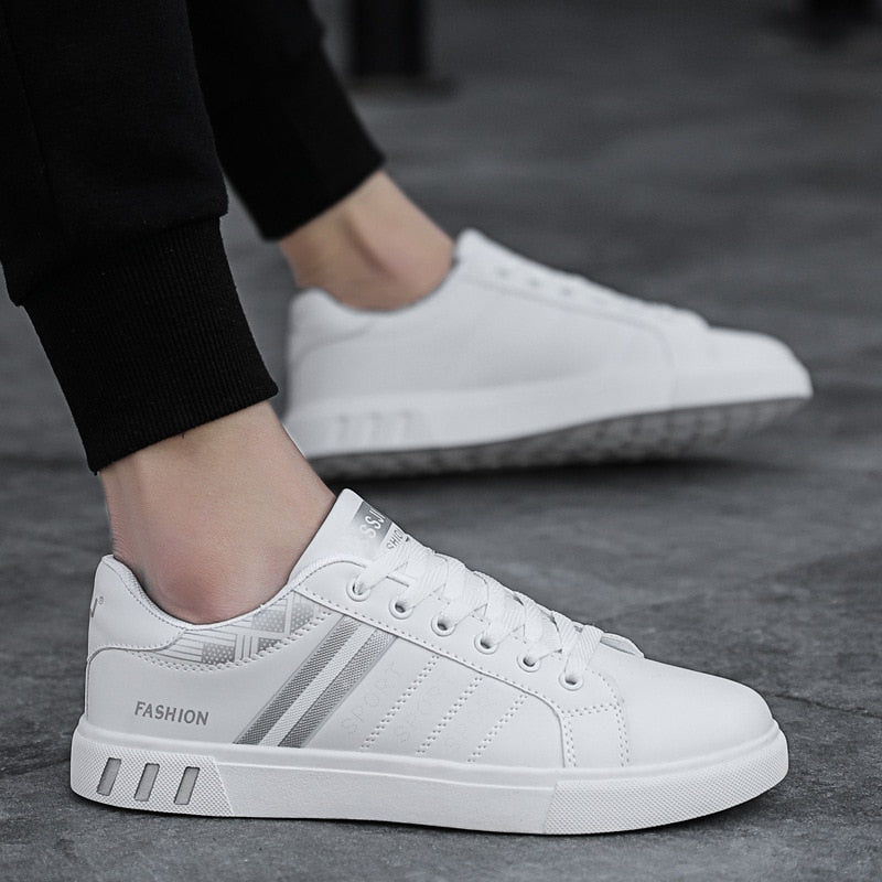 White vulcanized sneakers