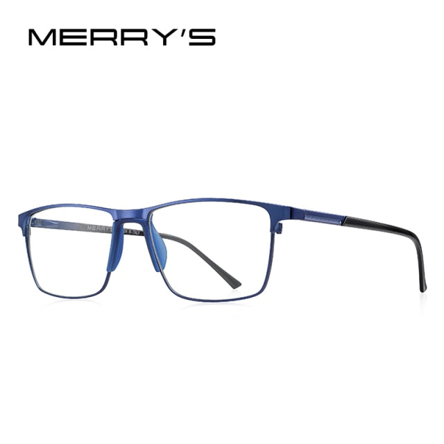 MERRYS DESIGN Men Titanium Alloy Glasses Frame Fashion Male Square Ultralight Eye Myopia Prescription Eyeglasses S2001