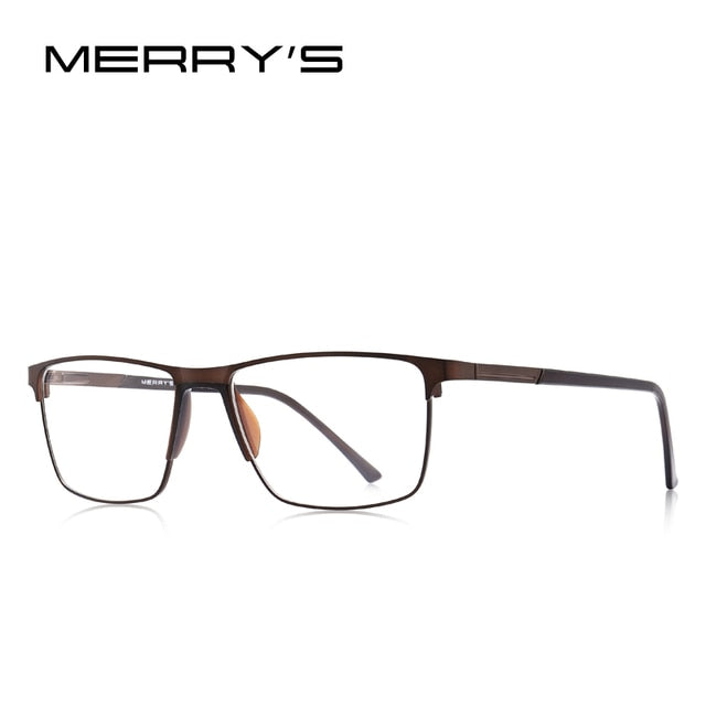 MERRYS DESIGN Men Titanium Alloy Glasses Frame Fashion Male Square Ultralight Eye Myopia Prescription Eyeglasses S2001